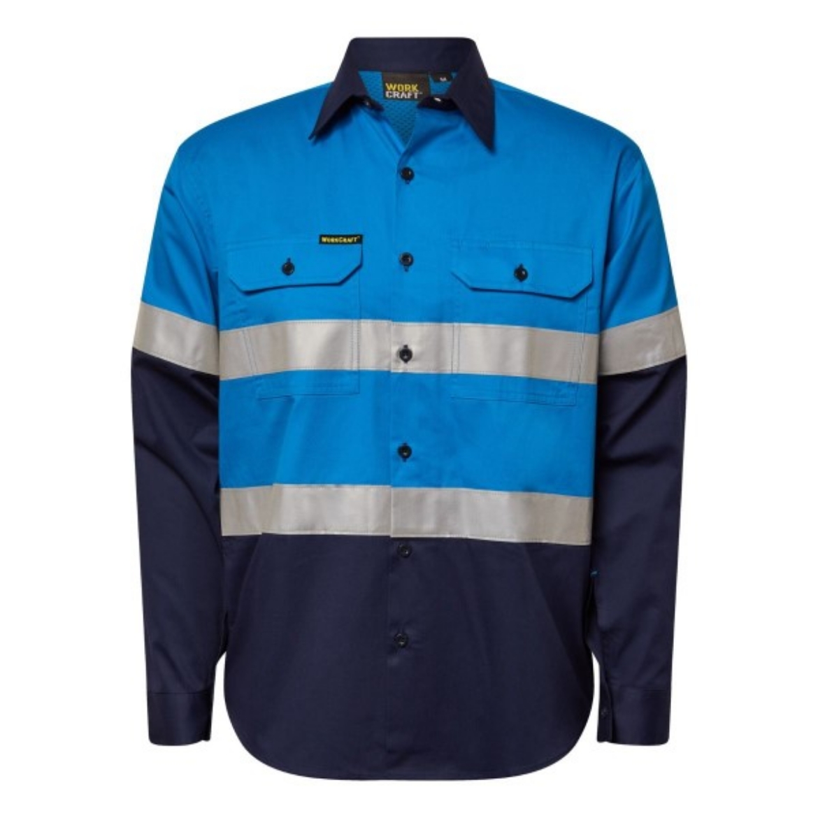 Picture of Work Craft Cotton Drill Shirt Vented Lightweight Long Sleeve with Reflective Tape (Night Use Only)